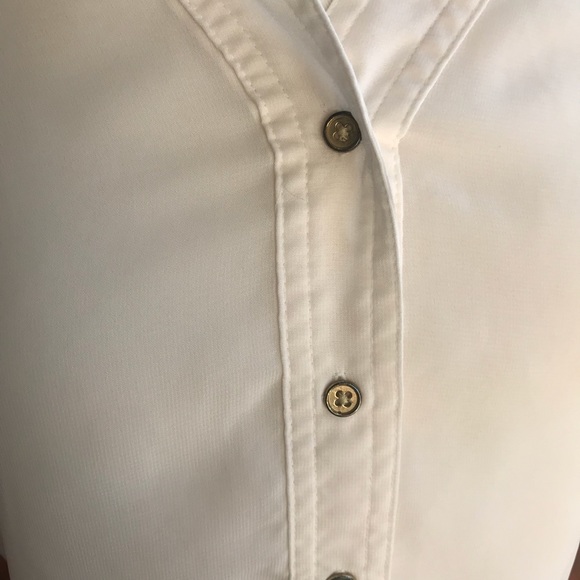 Banana Republic Ivory Sheer Short Sleeve Blouse - Picture 8 of 8